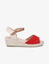 Sandales compensées style espadrille - Rouge - 1