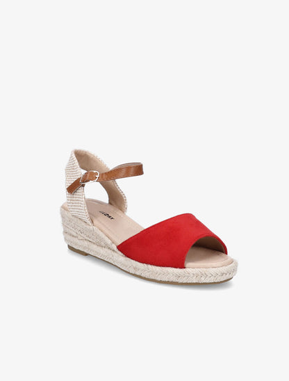 Sandales compensées style espadrille - Rouge - 2
