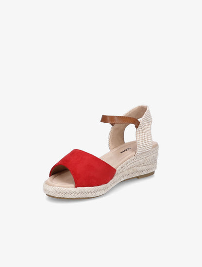 Sandales compensées style espadrille - Rouge - 3
