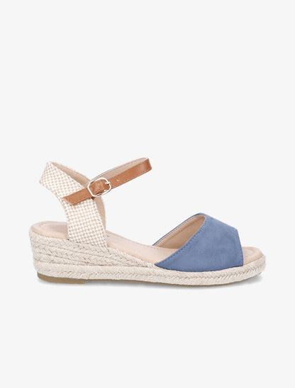 Sandales compensées style espadrille - Bleu - 1