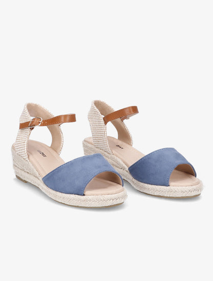 Sandales compensées style espadrille - Bleu - 4