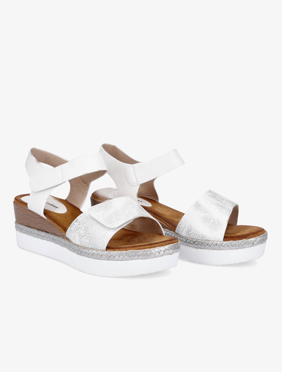 Nu-pieds compensés à double scratch - Blanc - 4