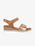 Nu-pieds compensés à double scratch - Camel - 1