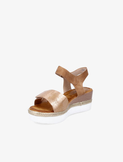Nu-pieds compensés à double scratch - Camel - 3