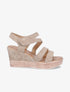 Sandales compensées à brides scratchées - Kaki - 1