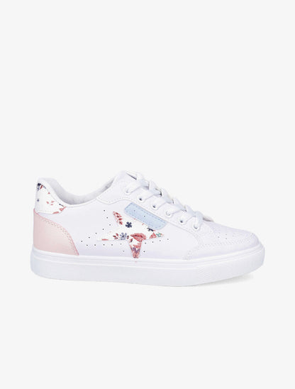 Sneakers à étoile imprimé fleuri - Blanc - 1