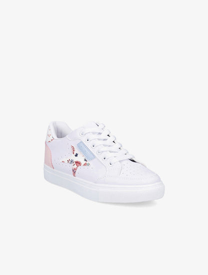 Sneakers à étoile imprimé fleuri - Blanc - 2