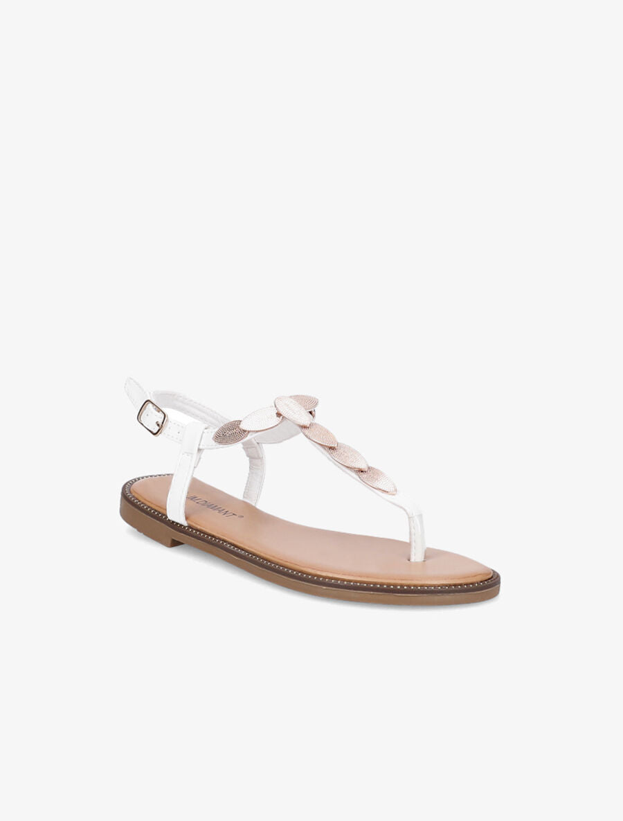 Nu-pieds à médailles style feuilles - Blanc - 1