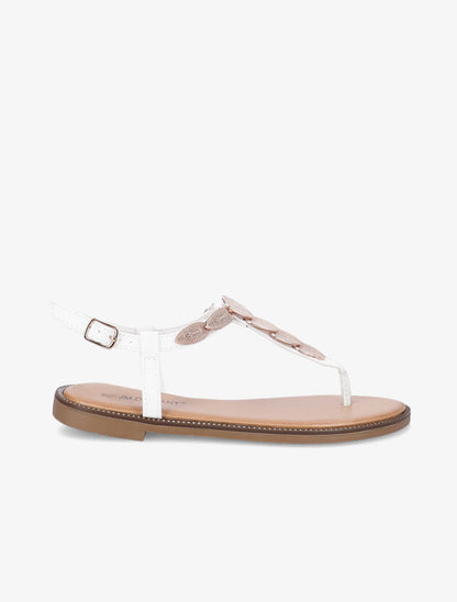 Nu-pieds à médailles style feuilles - Blanc - 2