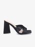 Mules satinées croisées - Noir - 1