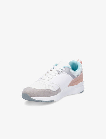 Sneakers en simili et mesh - Rose - 3