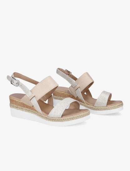 Sandales compensées irisées - Beige - 4