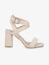 Sandales en suédine à brides croisées - Beige - 5