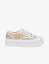 Tennis en tissu à semelle plateforme - Beige - 1