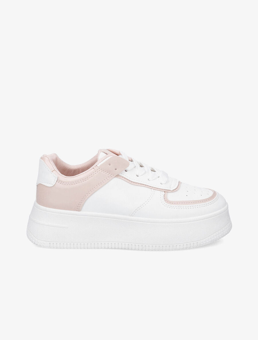 Sneakers à semelle à plateforme - Rose - 1