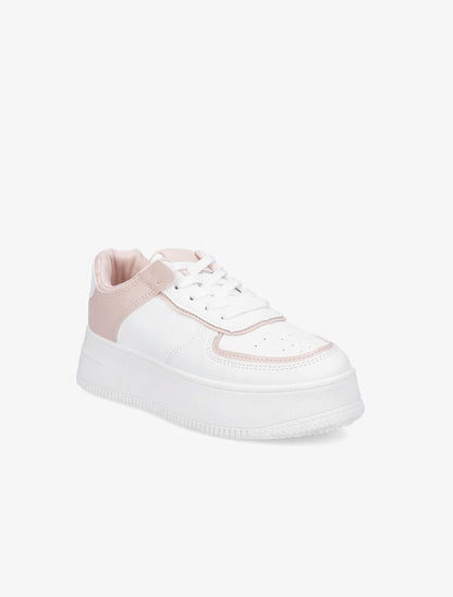 Sneakers à semelle à plateforme - Rose - 2