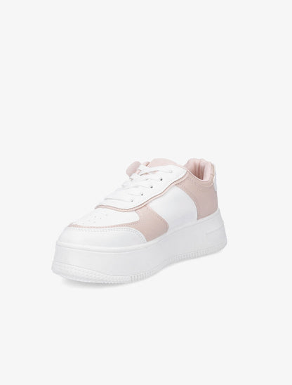 Sneakers à semelle à plateforme - Rose - 3