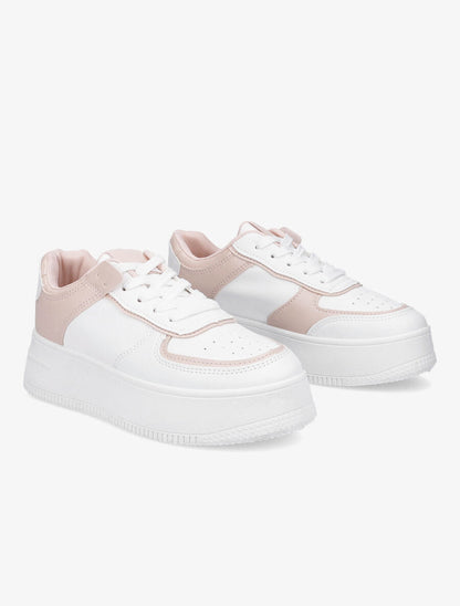Sneakers à semelle à plateforme - Rose - 4