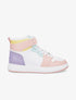 Sneakers montantes en simili - Rose/blanc - 1