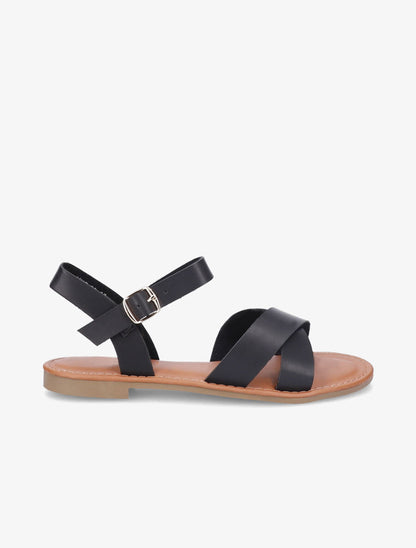 Nu-pieds à brides croisées - Noir - 4
