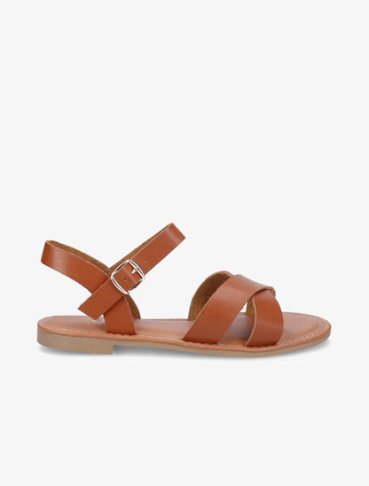 Nu-pieds à brides croisées - Camel - 3