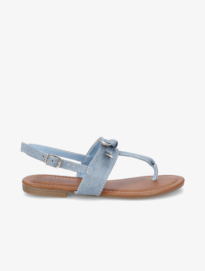 Nu-pieds à petit noeud - Bleu denim - 2