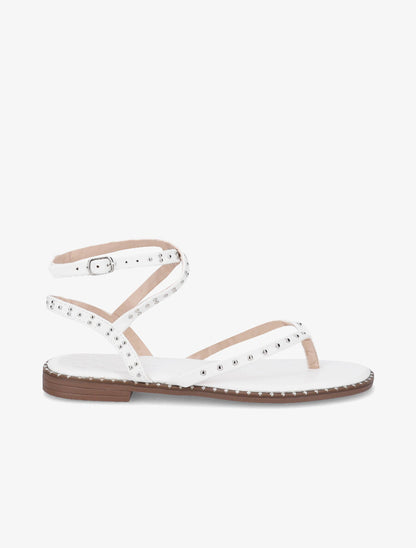 Nu-pieds à tour de cheville clouté - Blanc - 2