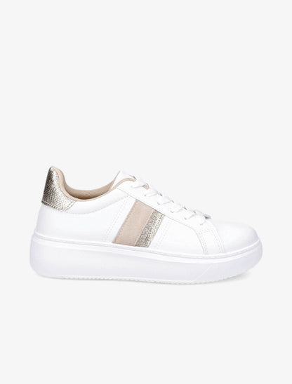 Baskets à détail paillettes et irisées - Beige - 1