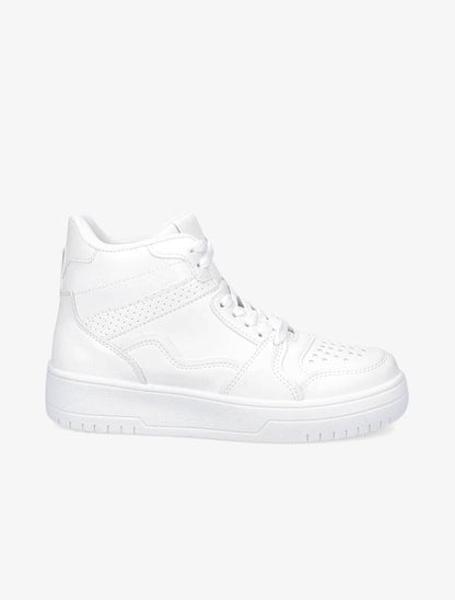 Sneakers montantes en simili - Blanc - 1