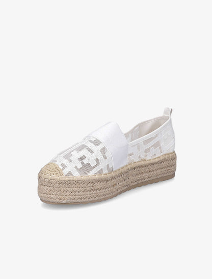 Espadrilles en toile géométrique - Blanc - 3