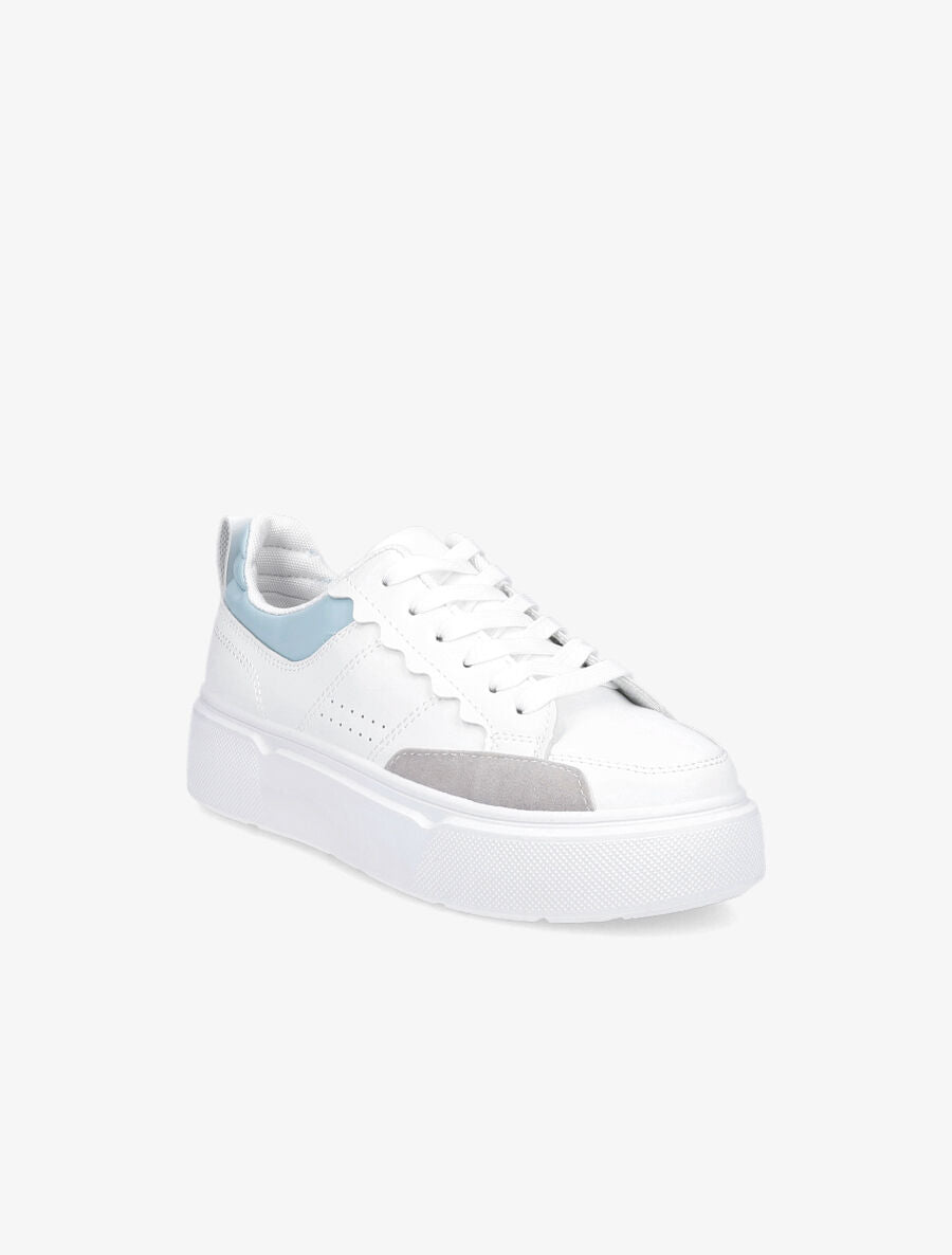 Baskets en simili à semelles plateforme - Bleu ciel - 2