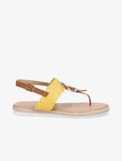 Nu-pieds tressés et semelle en raphia - Jaune - 1