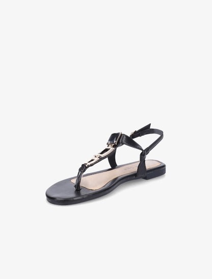 Nu-pieds en simili à bijou - Noir - 4