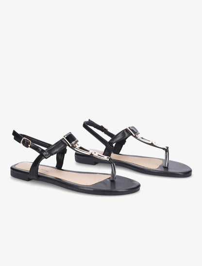Nu-pieds en simili à bijou - Noir - 5