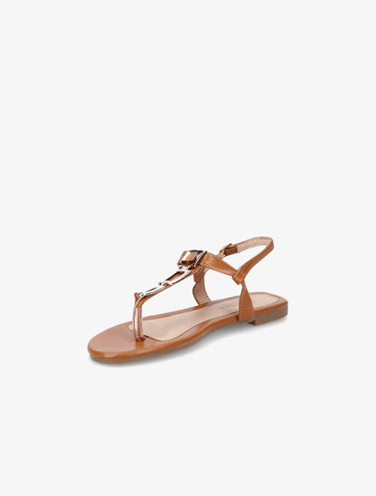 Nu-pieds en simili à bijou - Camel - 3