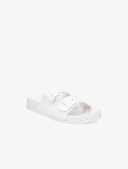 Claquettes monochrome à double brides - Blanc - 5