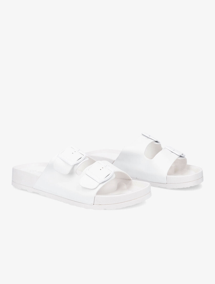 Claquettes monochrome à double brides - Blanc - 4