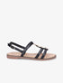 Nu-pieds à détail bijou doré - Noir - 1
