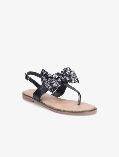 Nu-pieds à noeud en tissu - Noir - 2