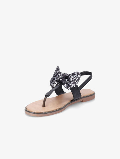 Nu-pieds à noeud en tissu - Noir - 3