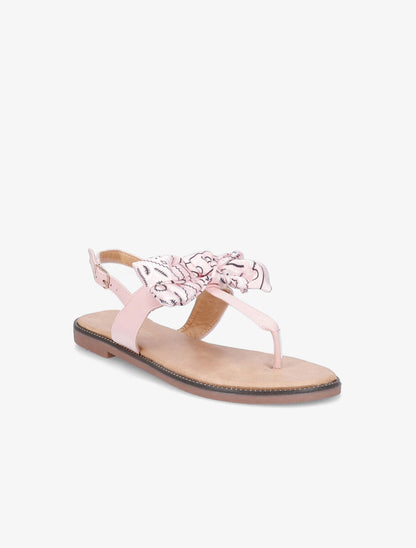 Nu-pieds à noeud en tissu - Rose - 2