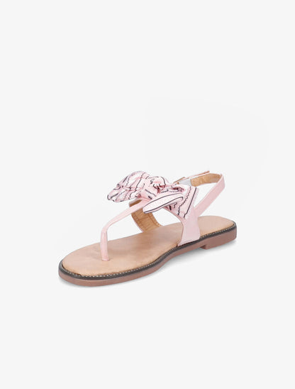 Nu-pieds à noeud en tissu - Rose - 3