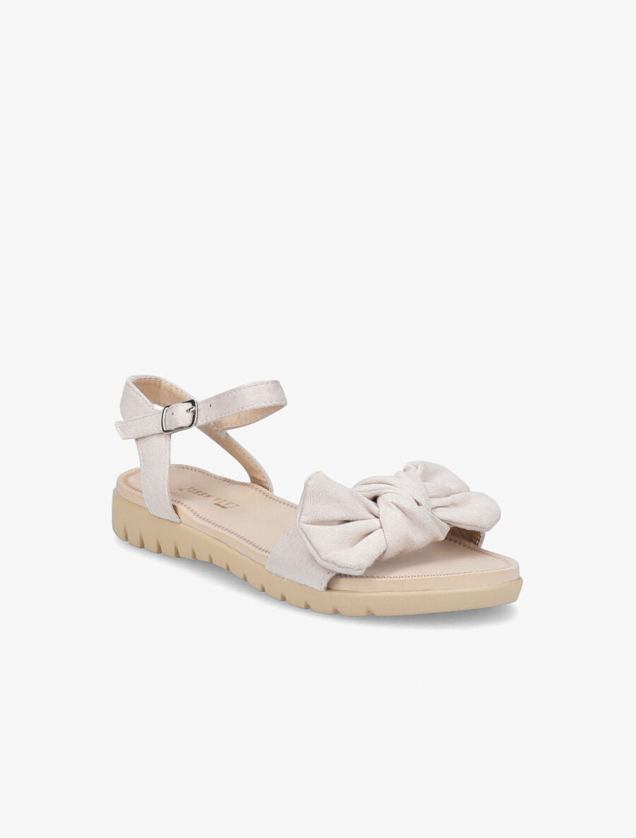 Nu-pieds à noeud en suédine - Beige - 2