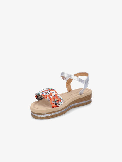 Nu-pieds tressés bi-matière à strass - Argent - 3