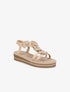 Nu-pieds à fleurs ornées de strass - Beige - 1