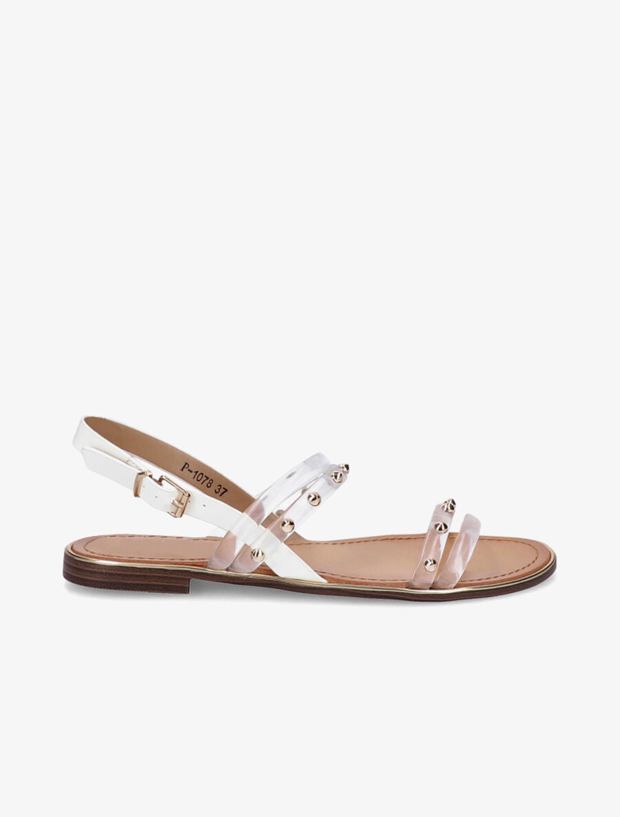 Nu-pieds transparents à clous - Blanc - 2