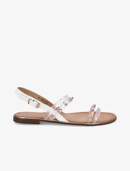 Nu-pieds transparents à clous - Blanc - 2