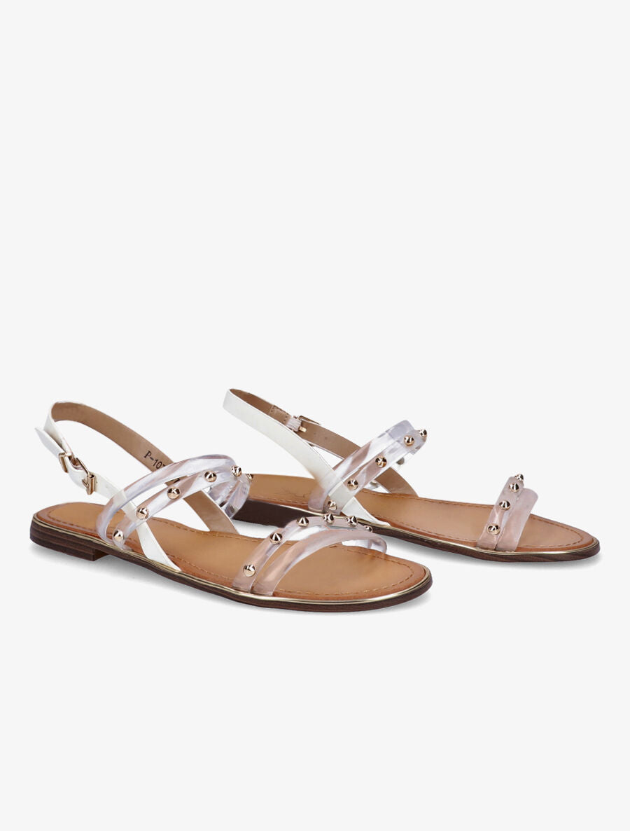 Nu-pieds transparents à clous - Blanc - 4