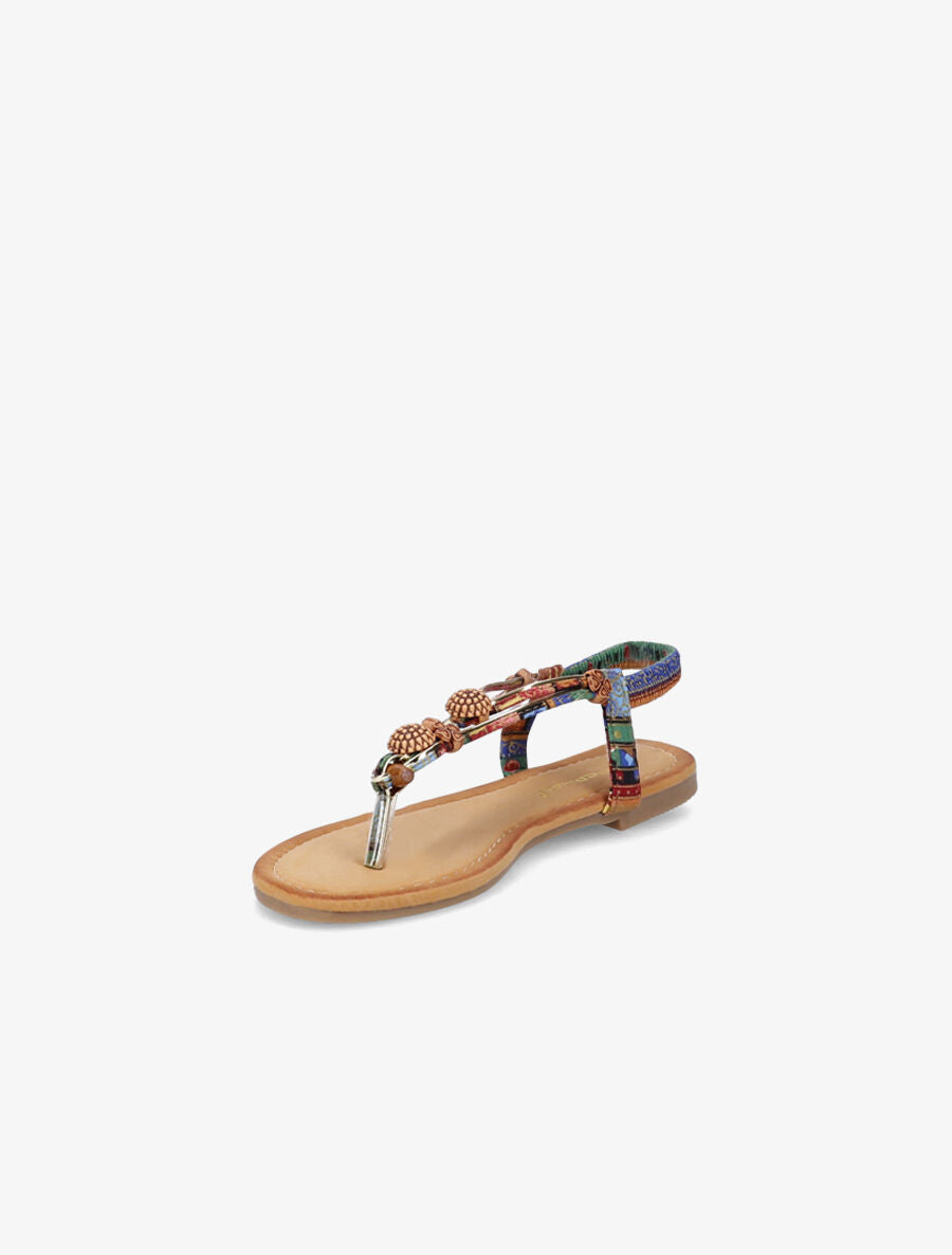 Nu-pieds à empiècements en bois - Bleu - 3