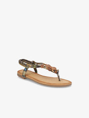 Nu-pieds à empiècements en bois - Vert - 1